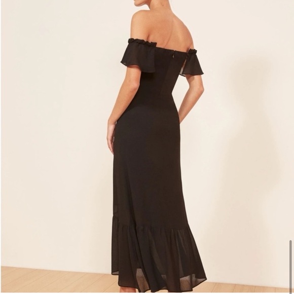 Reformation Butterfly Smooth Georgette Lined Black Dress 4 Wedding MINT $298 - Picture 5 of 14